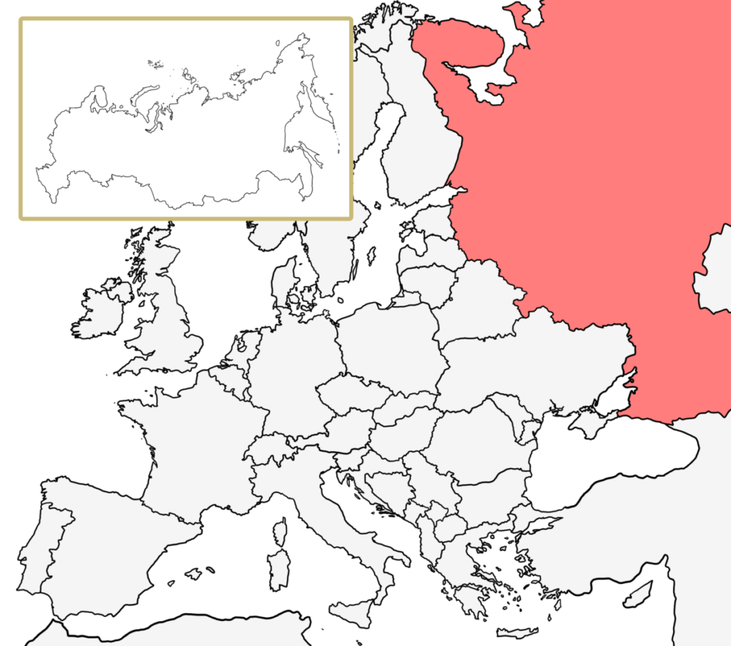 ヨーロッパ 白地図 ロシア