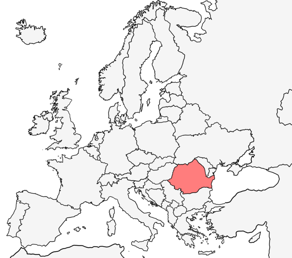 ヨーロッパ 白地図 ルーマニア