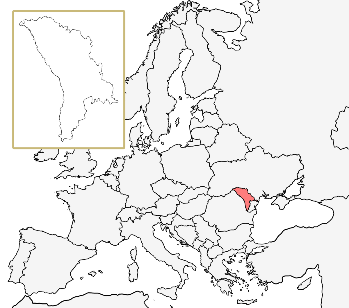 ヨーロッパ 白地図 モルドバ
