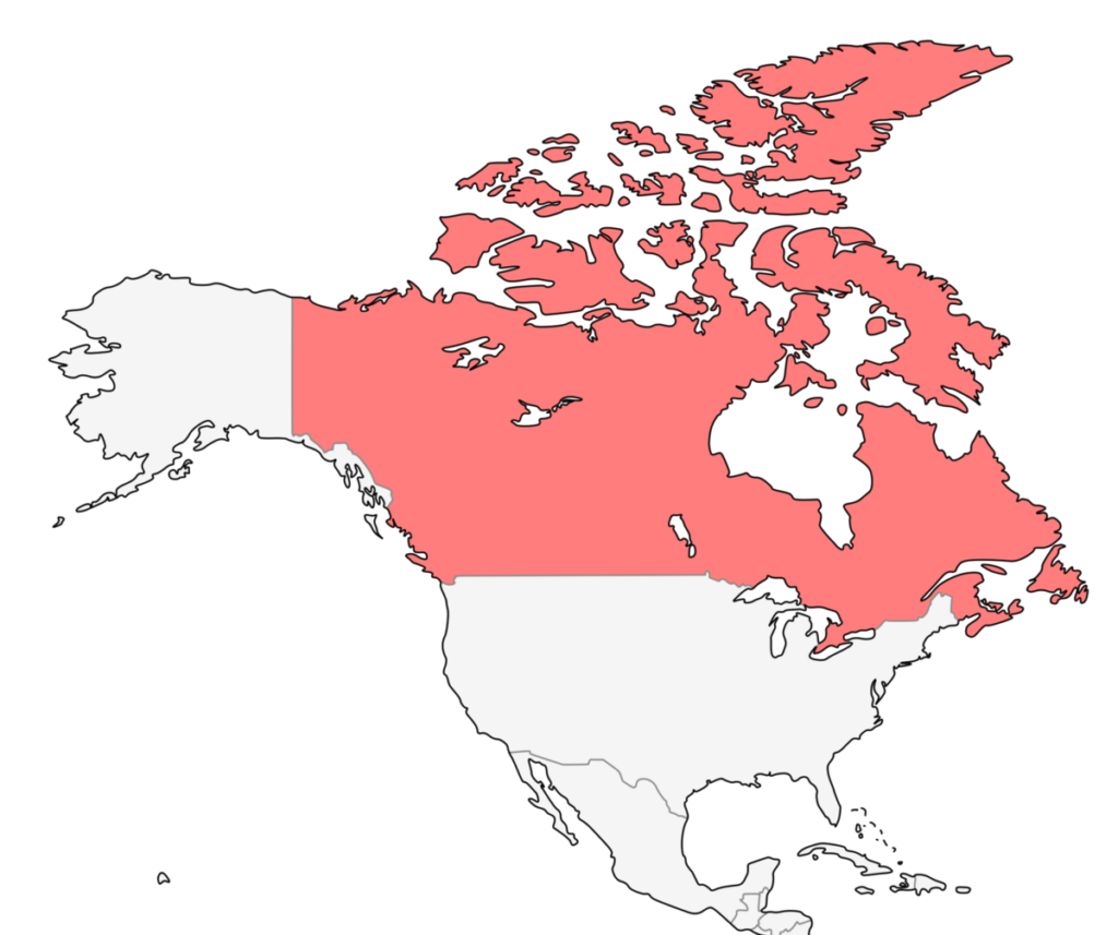 北米 カナダ 地図