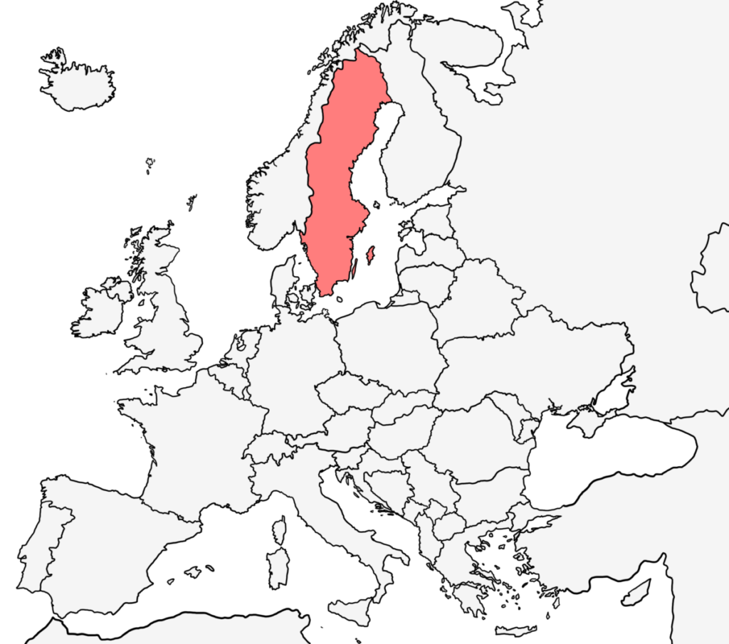 ヨーロッパ 白地図 スウェーデン