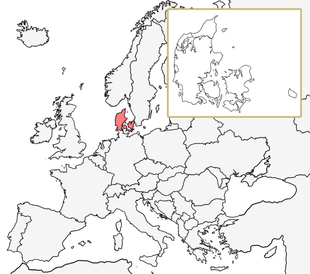 ヨーロッパ 白地図 デンマーク