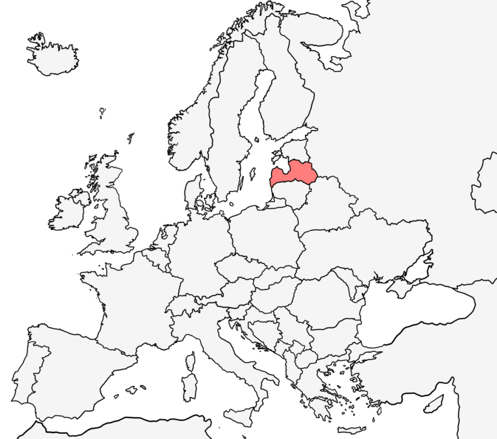 ヨーロッパ 白地図 ラトビア