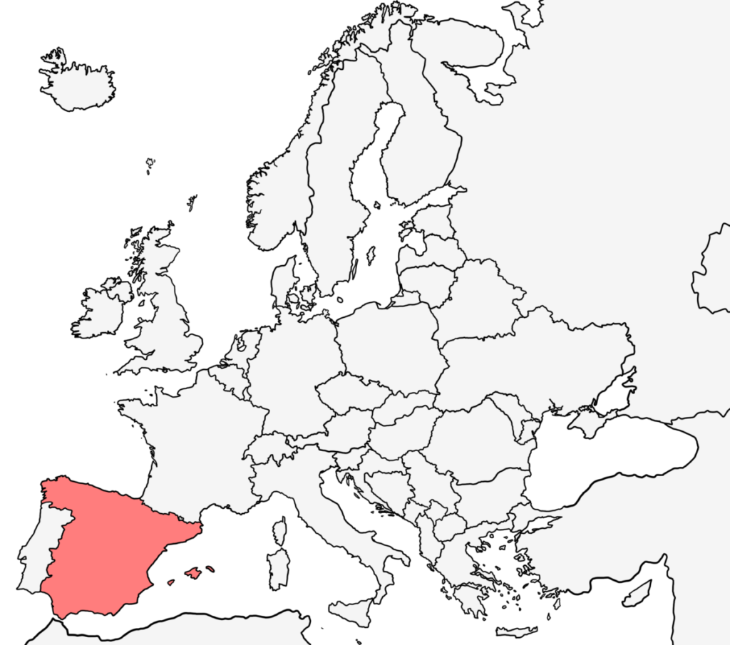 ヨーロッパ 白地図 スペイン