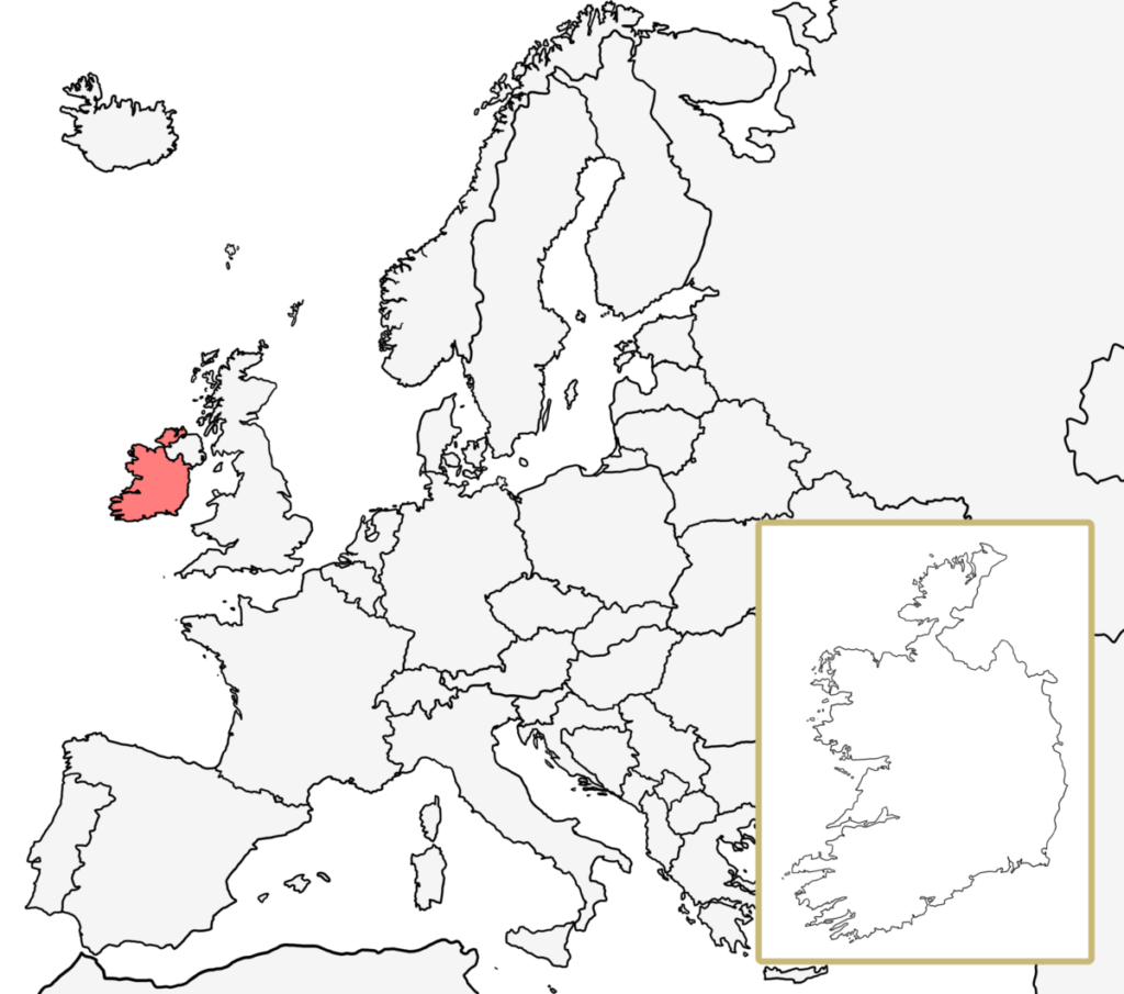 ヨーロッパ 白地図 アイルランド