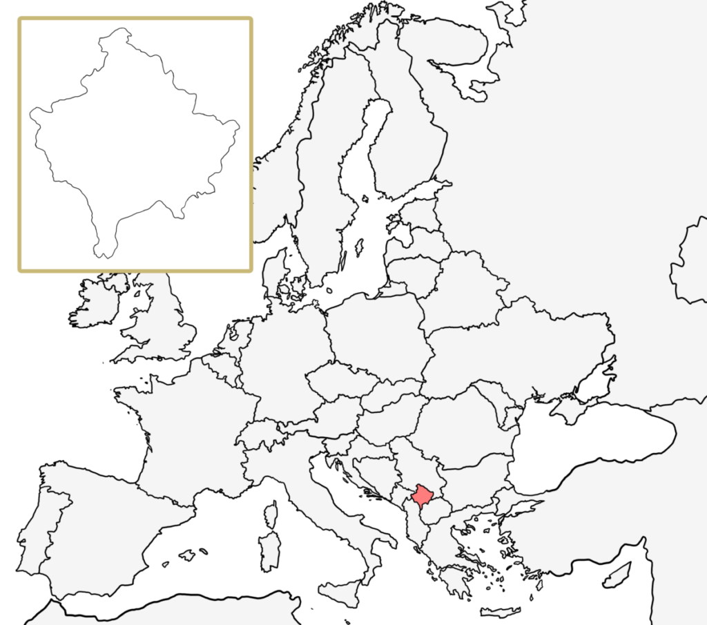 ヨーロッパ 白地図 コソボ