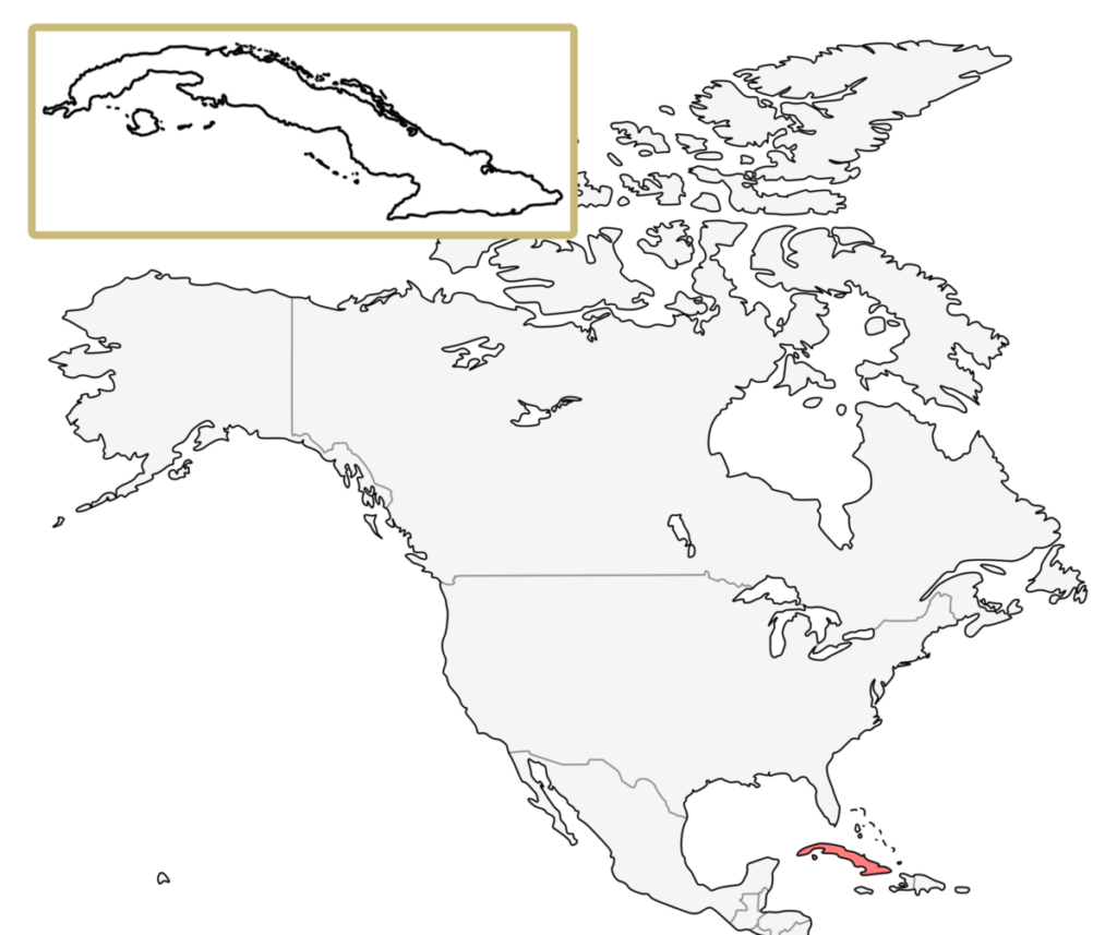 カリブ海地域 キューバ 地図