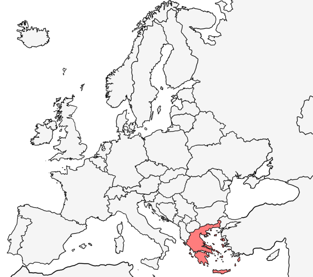 ヨーロッパ 白地図 ギリシャ