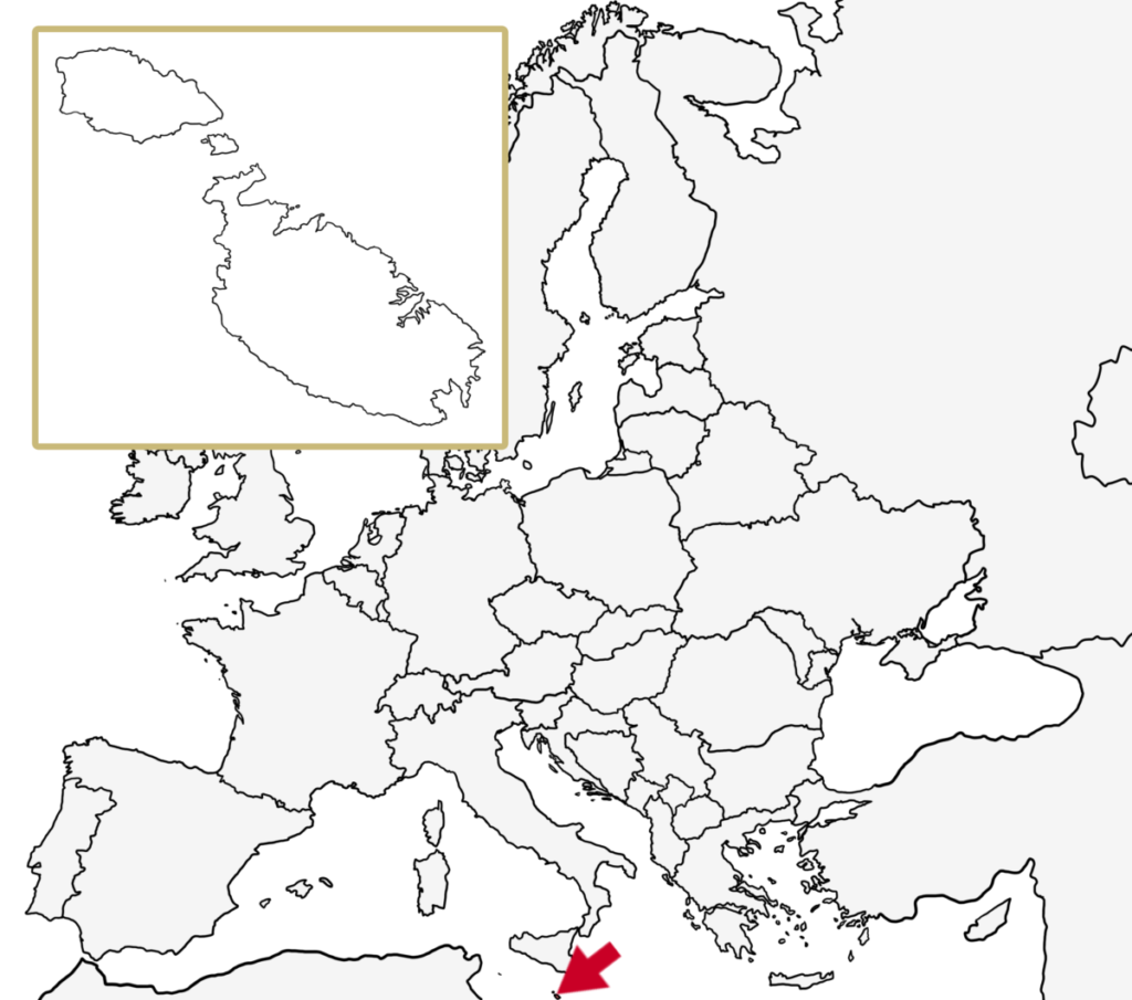 ヨーロッパ 白地図 マルタ