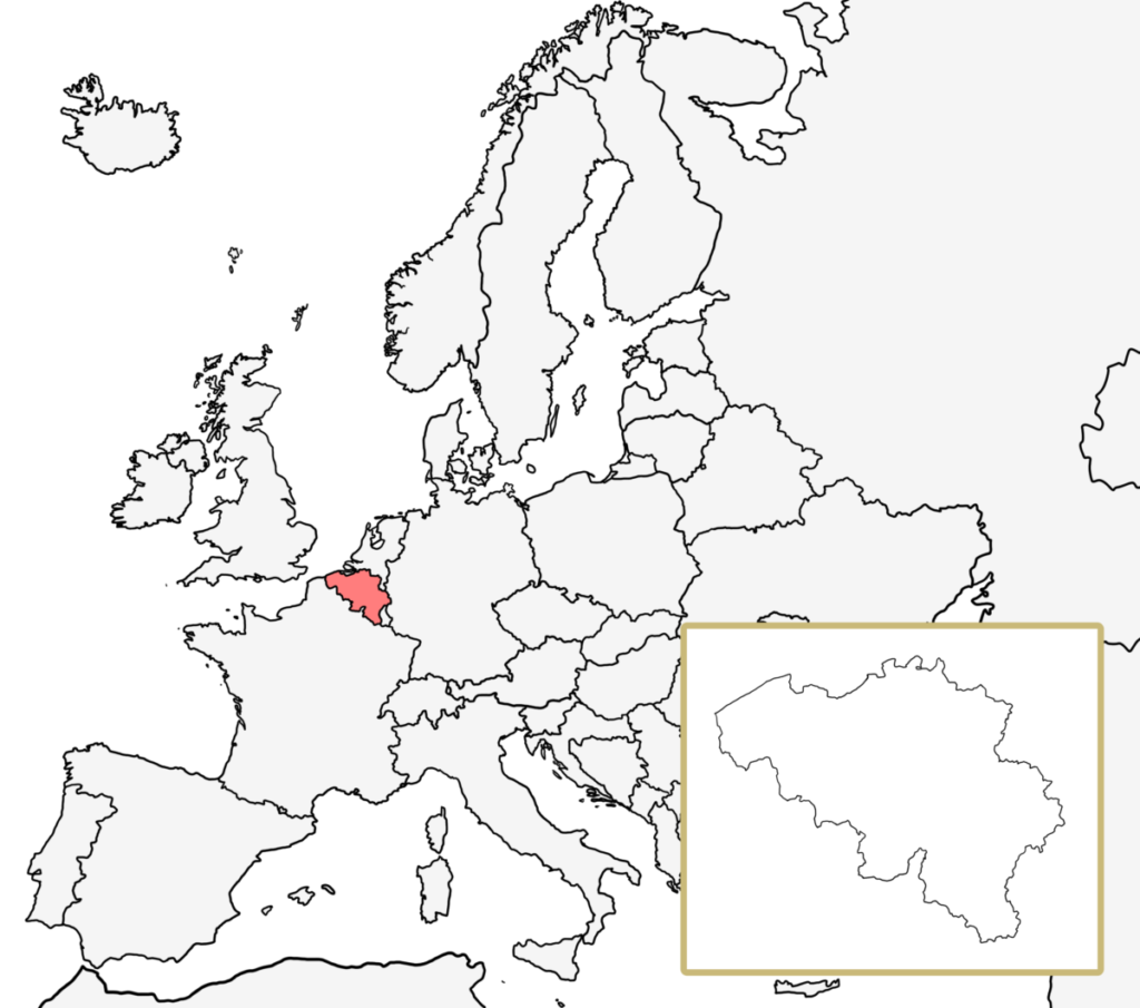 ヨーロッパ 白地図 ベルギー