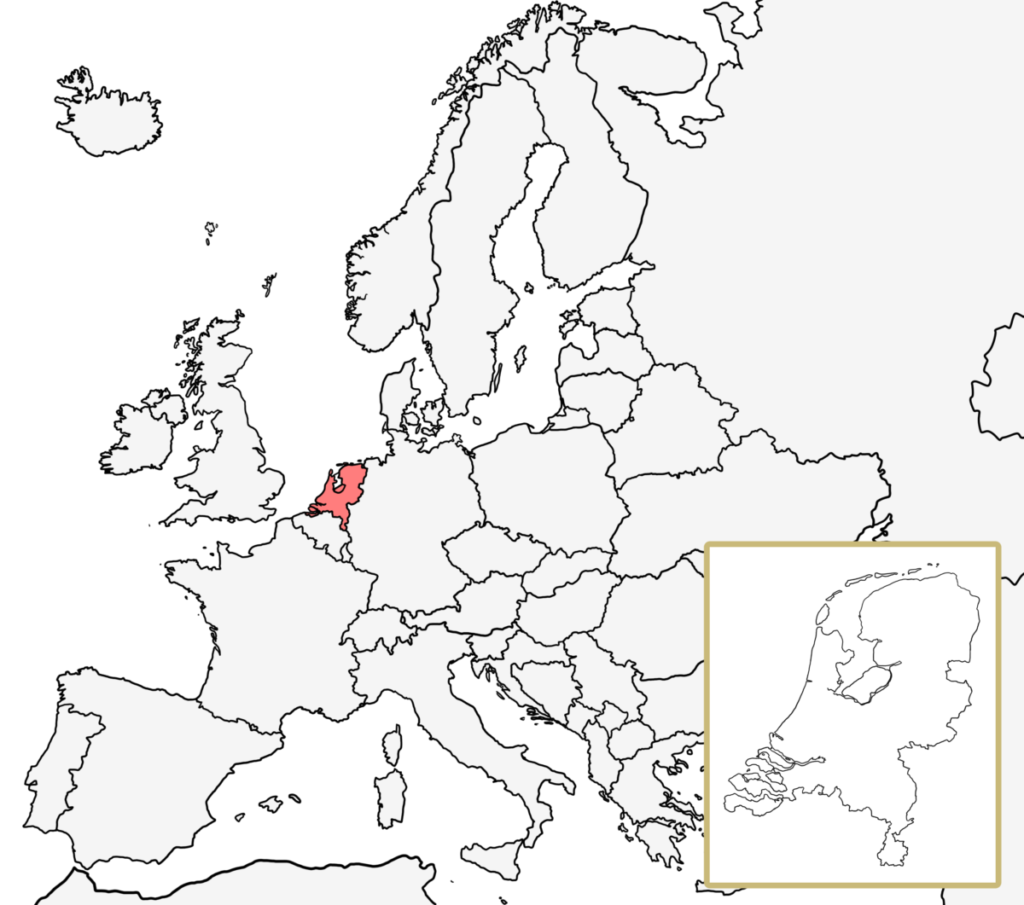 ヨーロッパ 白地図 オランダ