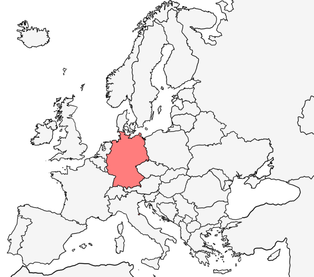 ヨーロッパ 白地図 ドイツ