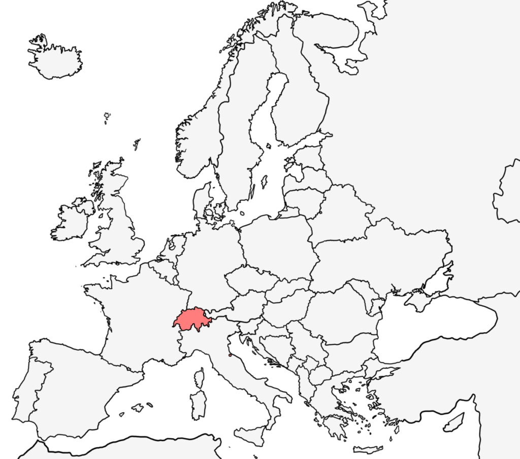 ヨーロッパ 白地図 スイス