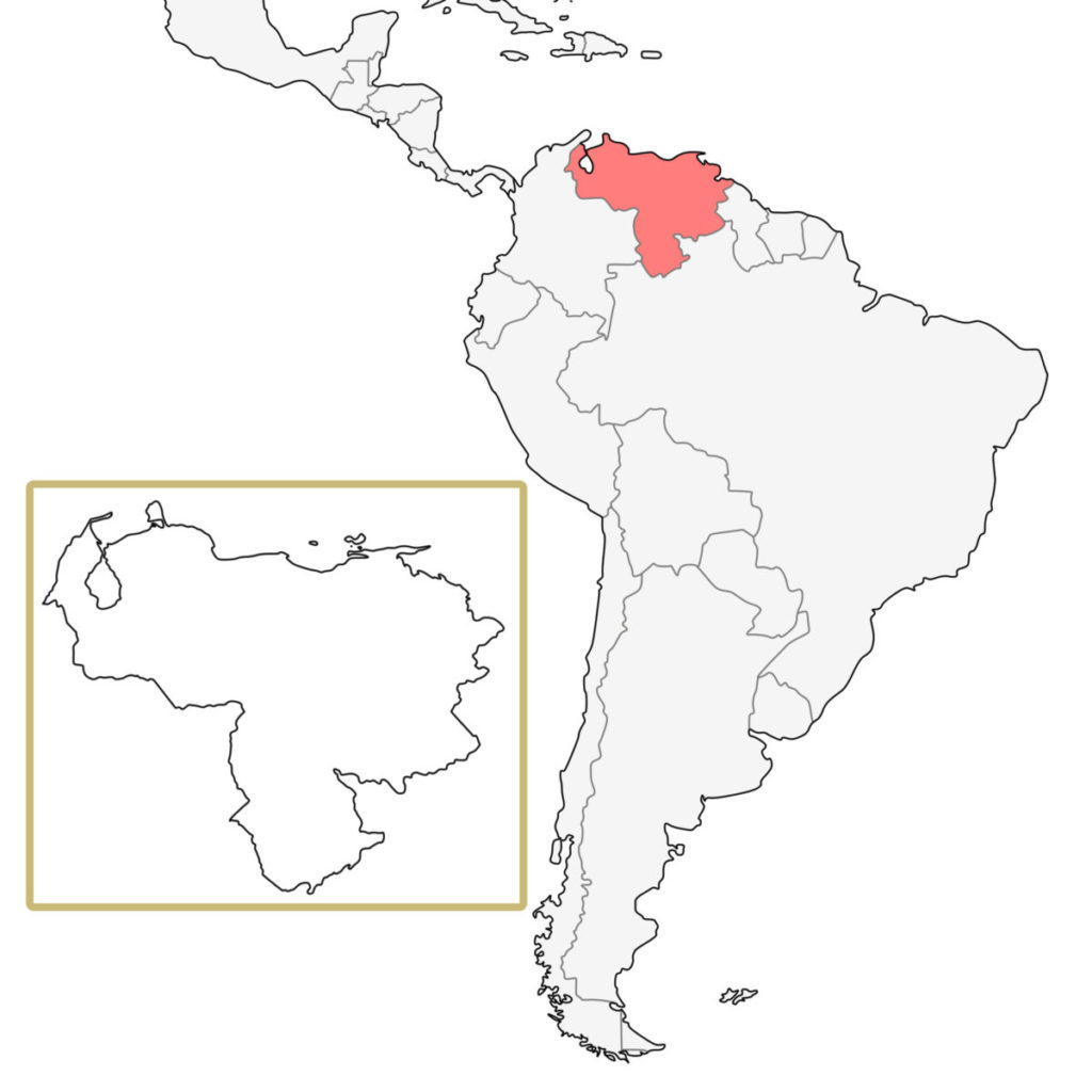 南米 ベネゼエラ 白地図