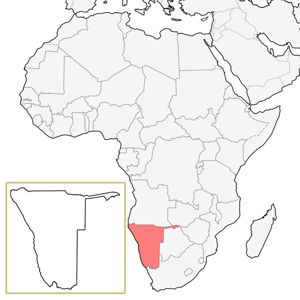 ナミビア アフリカ 地図